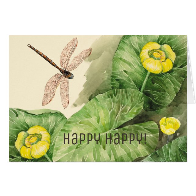 aquarelle de nénuphar (Devant horizontal)