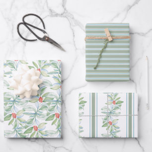 Aquarelle de Noël Feuilles botaniques et baies