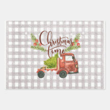 Aquarelle de Noël Papier d'enlèvement de camion sé