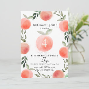 Aquarelle de pêche douce Invitation d'anniversaire
