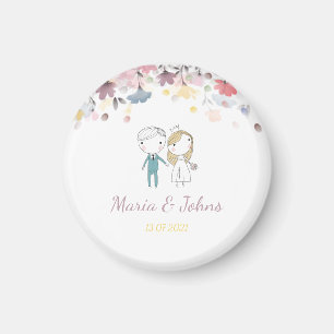 Aquarelle de printemps colorée Aimant floral