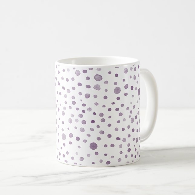 Aquarelle de prune Confetti Points Mug classique (Devant droit)