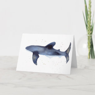 Aquarelle de requin de baleine avec carte de bille