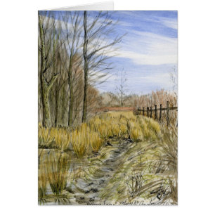 Aquarelle de ruelle de pâturage "début mars"