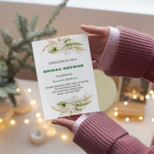 Aquarelle délicate verte nuptiale invitation à la 