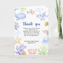 Aquarelle des animaux de l'océan - merci baby show
