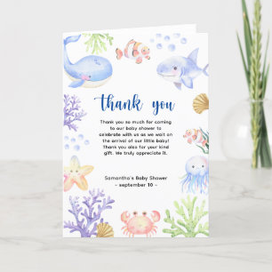 Aquarelle des animaux de l'océan - merci baby show