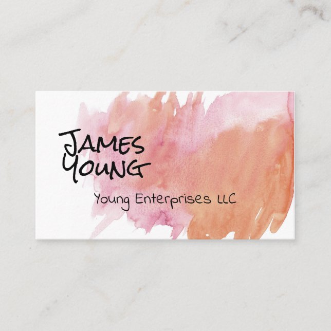 aquarelle design tendance carte de visite personna (Devant)