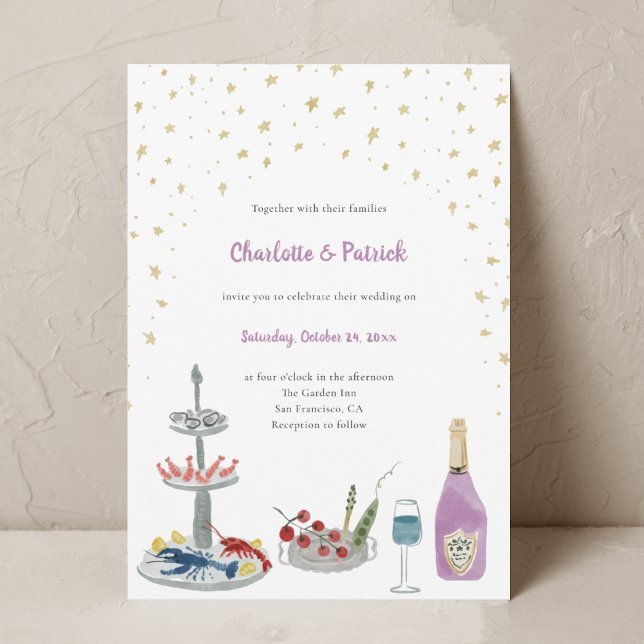 Aquarelle dessinée à la main Faire-part de mariage (Créateur téléchargé)