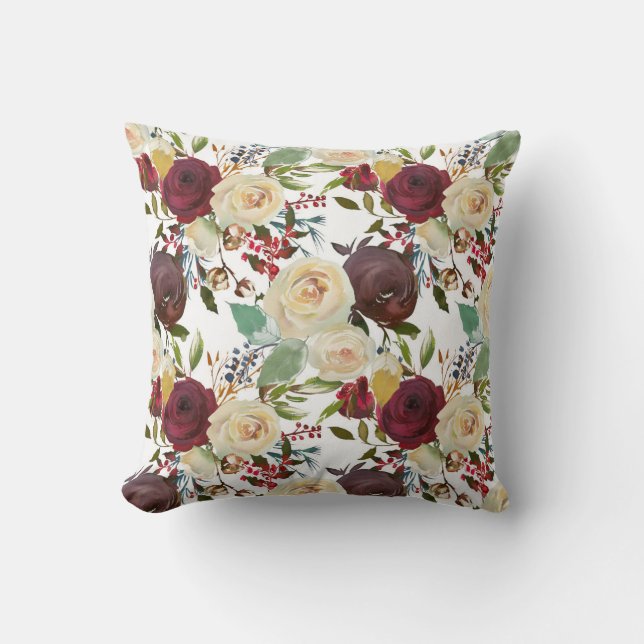 Aquarelle d'hiver de Bourgogne Oreillers de fleurs (Recto)