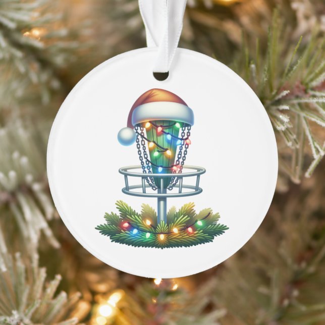Aquarelle Disque Golf Thème Noël Personnalisé (Arbre)