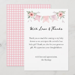 Aquarelle d'oie soie fille Merci Baby shower