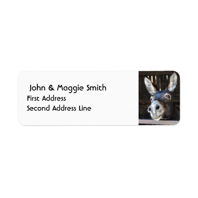 Aquarelle Donkey Animal Nature Art Étiquette (Devant)