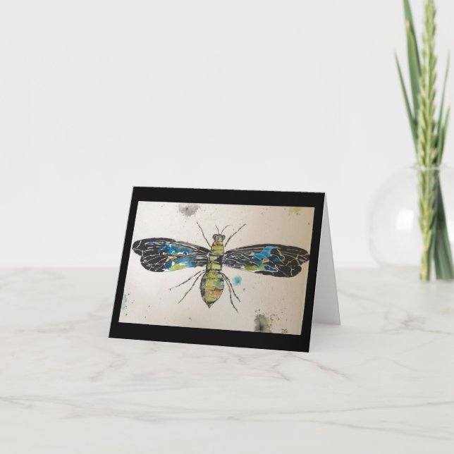 Aquarelle d'origine d'insectes sur la carte blanch (Devant)