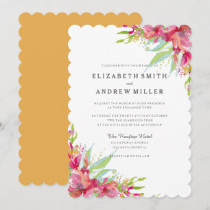 Aquarelle douce Faire-part de mariage florale