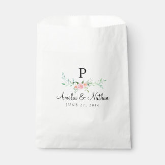 Aquarelle douce Floral Rose Faveur Sacs