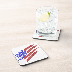 Aquarelle drapeau américain Dessous de verre patri