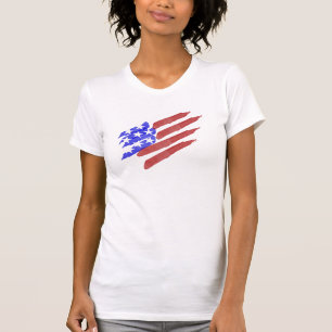 Aquarelle Drapeau Américain T-Shirts patriotiques