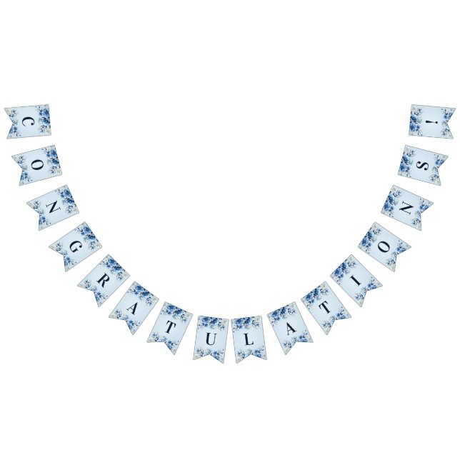 Aquarelle Drapeau de jonction de fleurs bleues (Tout)