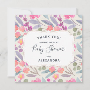 Aquarelle Dreamy Floral   MERCI BABY SHOWER
