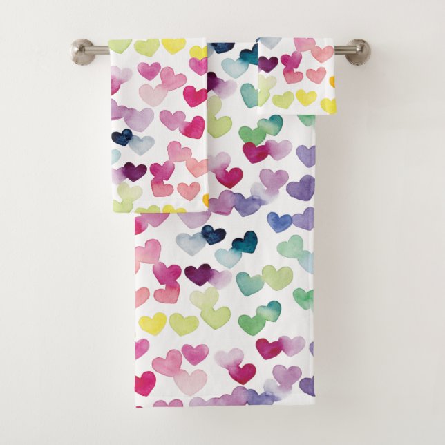 Aquarelle du coeur arc-en-ciel (En situation)