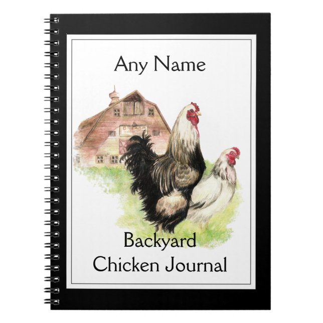Aquarelle du journal du poulet Jardin personnalisé (Devant)