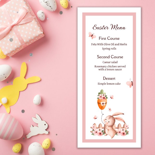 Aquarelle Easter Cute Bunny avec menu Ballotte (Créateur téléchargé)