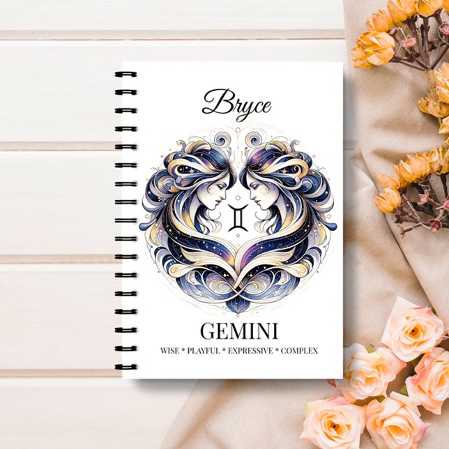Aquarelle élégante Gemini Custom Journal (Créateur téléchargé)
