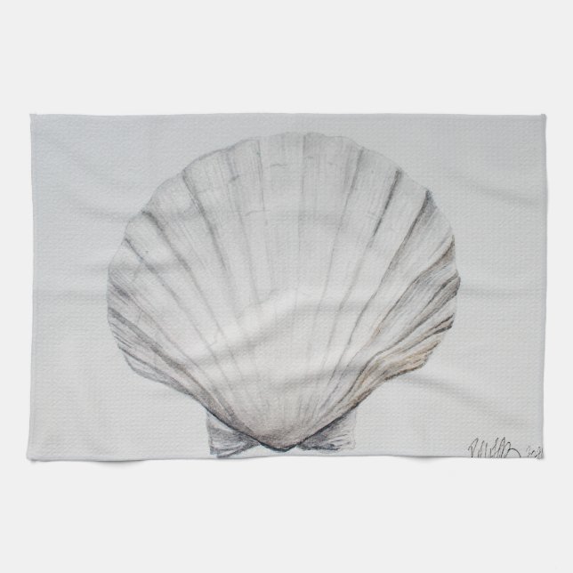 Aquarelle en coquille serviette de cuisine (Horizontal)