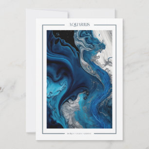 Aquarelle en marbre Aquarius Carte d'anniversaire 