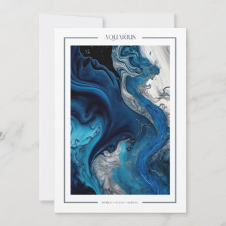Aquarelle en marbre Aquarius Carte d'anniversaire