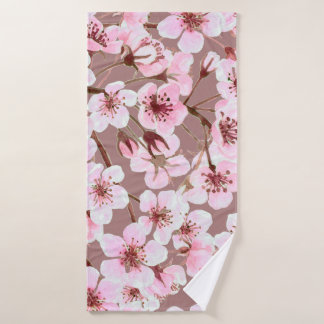 Aquarelle en motif transparent en fleur de cerisie