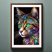 Aquarelle en verre verni Style Chat 2:3 Poster