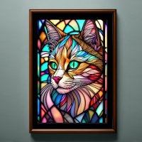 Aquarelle en verre verni Style Chat 2:3 Poster