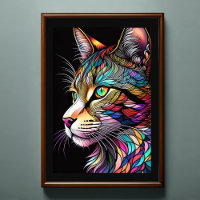 Aquarelle en verre verni Style Chat 2:3 Poster