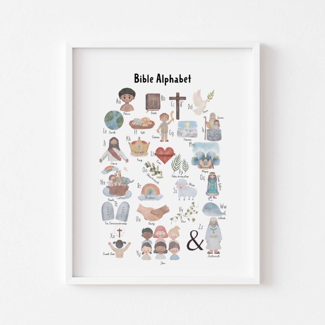 Aquarelle Enfants biblique poster alphabet bibliqu (Créateur téléchargé)