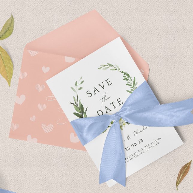 Aquarelle Enregistrer le Faire-part de mariage Dat (Créateur téléchargé)