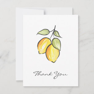 Aquarelle et Carte de remerciements citrons d'encr