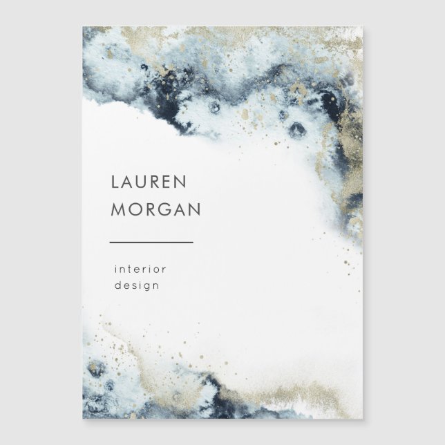 Aquarelle et Carte de visite magnétique du sable (Devant)