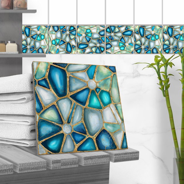 Aquarelle et cellules d'or - carreaux de céramique (Créateur téléchargé)