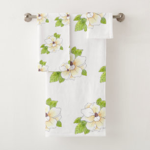 Aquarelle et stylo Motif à fleurs Magnolia