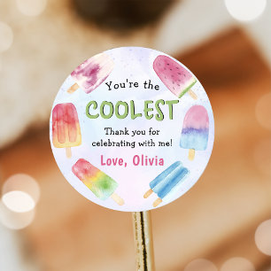 Aquarelle Été Popsicle Sticker Anniversaire
