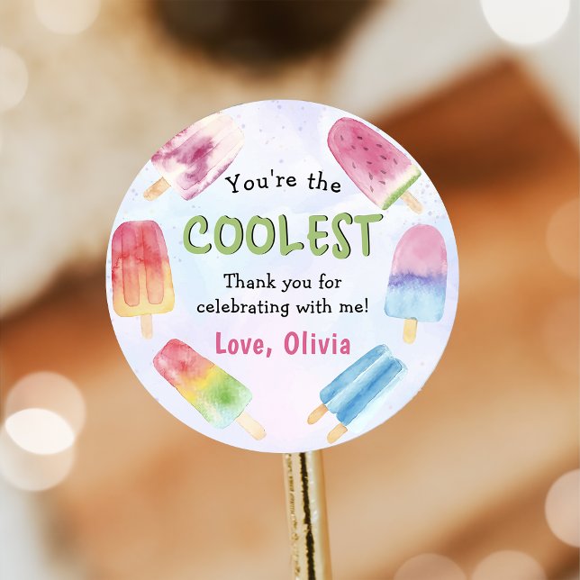 Aquarelle Été Popsicle Sticker Anniversaire (Créateur téléchargé)
