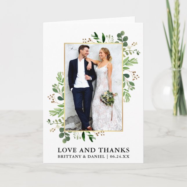 Aquarelle Eucalyptus Aimer Merci plié (Devant)