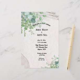 Aquarelle Eucalyptus Feuilles dans cadre Or