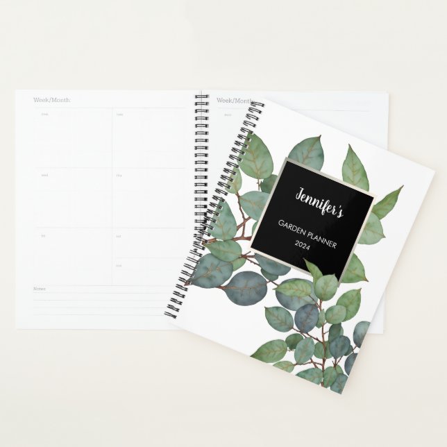Aquarelle eucalyptus feuilles personnel élégant (Devant avec enveloppe)