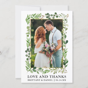 Aquarelle Eucalyptus Gold Love Merci Mariage