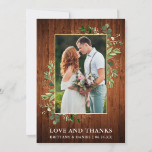 Aquarelle Eucalyptus Love and Merci Mariage Wood