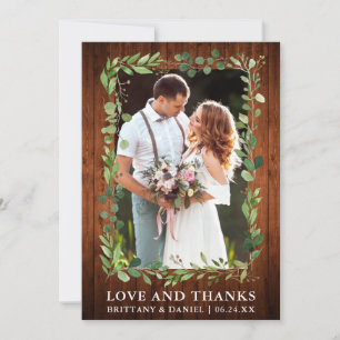 Aquarelle Eucalyptus Love Merci Mariage Wood