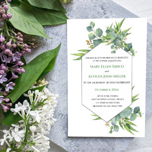 Aquarelle Eucalyptus Masse Nuptiale Invitation